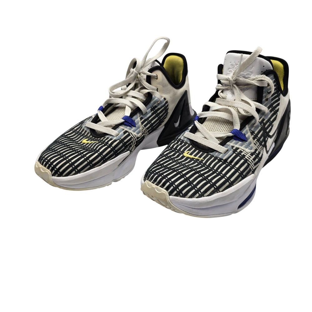 Nike LeBron Witness 6 Basketball Shoes White Black Yellow CZ4052-100 Mens 10.5
